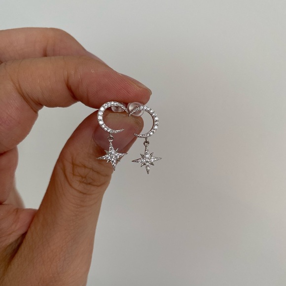 Sterling silver earrings, a set of 4 - Picture 6 of 6